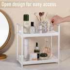 Anyoifax Bathroom Counter Organizer 2 Tier Vanity Storage Countertop Shelf Makeup Organizer Perfume Tray Skincare Holder for 