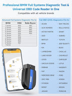 ANCEL BD300 BMW Bluetooth OBD2 Scanner, Full System Code Reader and Diagnostic Tool for BMW with Battery Registration Service