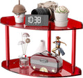 Sezanrpt 2 Tier Acrylic Corner Shelf Organizer Storage 9.5x9.5x8 Inch, Red Countertop Corner Shelf for Bathroom, Kitchen, Bed