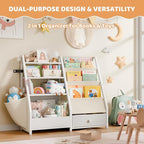 HAVLOTII Kids Bookshelf and Toy Storage - Book Shelf for Kids Rooms, Toddler Bookshelf Baby Bookcase for Nursery, Montessori 