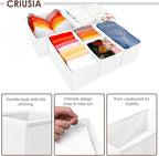 Criusia 6 Pack Clothes Drawer Organizer, Fabric Foldable Closet Dresser Drawer Organizer for Clothing, Bra Sock Underwear Dra
