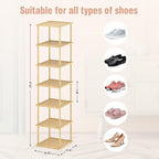 MHXW SXPN Bamboo Free Standing Shoe Rack Shelf Multi Tier Tall Wooden Stackable Shoes Rack Organizer for Closet Front Door En
