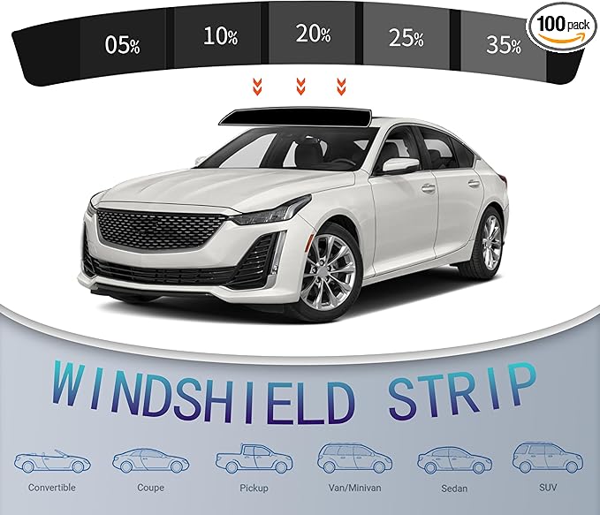 AUTOTEK Precut Windows Tint Film Windshield Strip Cars Sun Blocking Protection Privacy Anti Shatter Glass 2 Ply Computer Cut 20% Tint Shade for Chevrolet Trailblazer 2021-2026