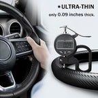 3-Piece Carbon Fiber Steering Wheel Cover, Custom Fit for Jeep Wrangler 2018-2026 Gladiator 2020-2026,Quick Install Ultra-Thin & Non-Slip,Interior Car Accessories for Men Women(Matte Black)