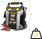 STANLEY J5C09 1000 Peak Amp Automotive Jump Starter, Portable Power - 2.1A/10W USB Port, 12V Outlet, 120 PSI Air Compressor