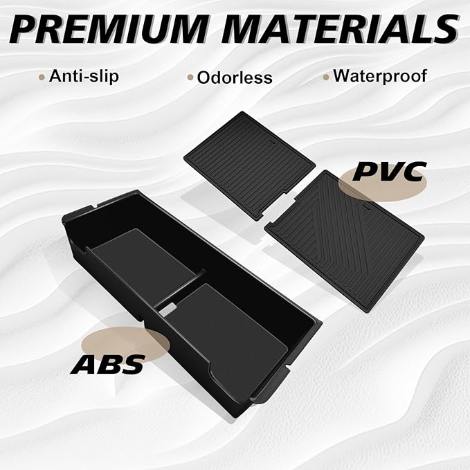 Muslogy Center Console Organizer Compatible with 2026 2025 Ford Expedition Accessories Custom Fit Storage Box ABS Material Insert (Fit with OEM Tray)