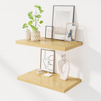 Dreamland 24" Floating Shelves for Wall, 12" Deep Slim Oak Floating Shelves, Wall-Mounted Shelves for Bedroom, Living Room, K