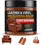 Leather Recoloring Balm - Scratch Repair & Color Restore Kit for Faded Leather, Couch & Car Seats - 10OZ Leather Restorer Bal