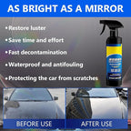 Car Coating Spray Set, Quick Effect Coating Agent, Quickly Coat Car Wax, Scratch Wax Polish Spray Extremely Hydrophobic, Oil Film Emulsion Glass Cleaner (1PCS+Sponge+Cloth)
