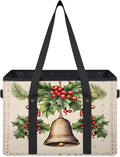 Reusable Grocery Bags Heavy Duty Shopping Bags Foldable Large Tote Bags with Long Handles & Hard Bottom