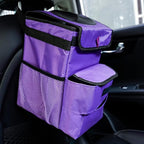 Car Trash Can Foldable Garbage Bin Leakproof 2.3 Gallons Purple