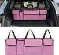 Car Trunk Organizer, Waterproof Backseat Hanging Large Storage with Adjustable Straps, Collapsible Cargo Bag with 4 Pockets,