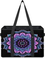 Reusable Grocery Bags Heavy Duty Shopping Bags Foldable Large Tote Bags with Long Handles & Hard Bottom