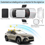 3PCS Car Window Shades Front Windshield Sun Shade Foldable Window Shade Custom Fit for 2024-2026 Subaru Crosstrek Accessories Car Shades for Front Windows Anti-UV Rays Block Heat