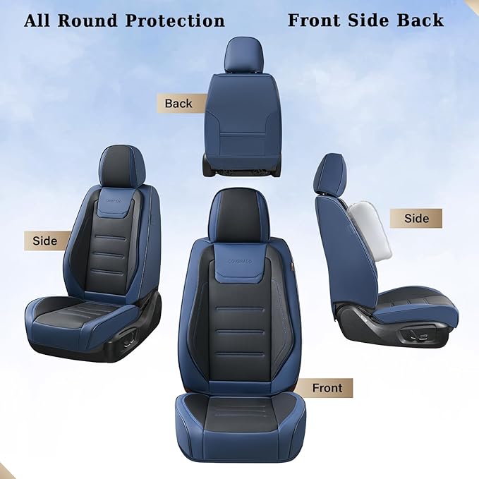 Coverado Car Seat Covers, Front Covers for Cars, Car Seat Cover Front Seats, Car Seat Protector Waterproof, Leather Car Seat 