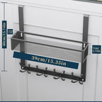 Consumest Over The Door Hooks Organizer - Over Door Hanger with 16 Hooks & 2 Baskets for Hanging Coat, Clothing, Towel, Hangi