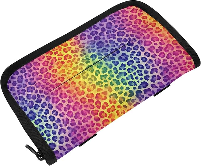 Car Tissue Holder Car Visor Organizer Tissue Box Holder for Car Sun Visor Organizer with Car Vehicle Accessories Essentials Interior for Women Men Purple Leopard Print