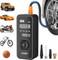 Tire Inflator Portable Air Compressor - 4X Faster Inflation, 150PSI Air Pump for Car Tires with Digital Pressure Gauge/LED Light, Portable Tire Inflator for Car, Moto, Bike, Ball, etc(Black)