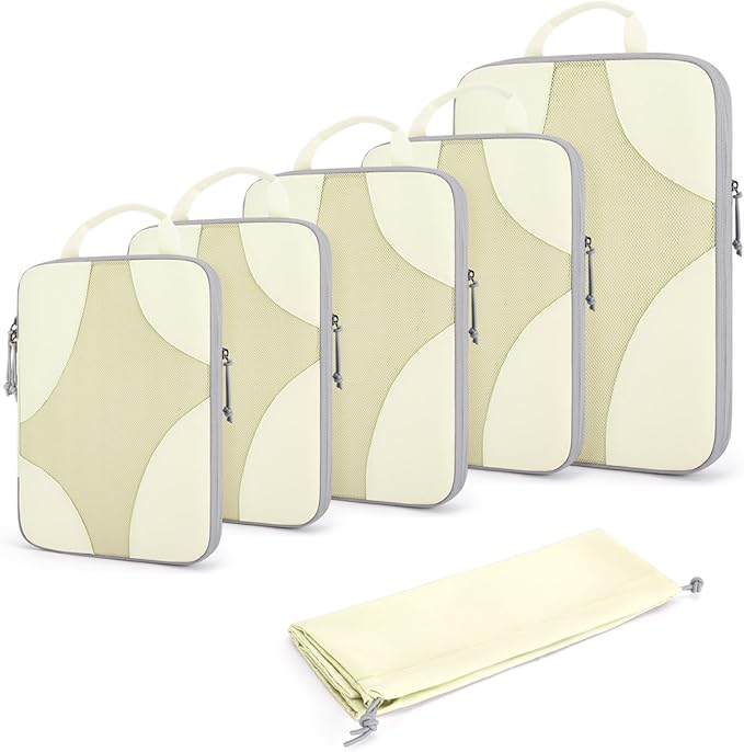 BAGSMART Compression Packing Cubes for Travel, Compressible Luggage Organizer for Cruise Ship, Lightweight Travel Essentials 