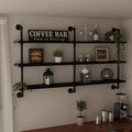 Industrial Pipe Shelving Rustic Black Pipe Wall Shelves Industrial Shelves with Wood Planks Floating Shelves 60 Inch Farmhous