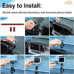 Aunginsy Dash Cam Mount Holder Compatible with Ford Maverick 2022-2024, Dashboard 8-inch Navigation Screen Upper Panel Fixed Clip Car Cameras Bracket for Go pro/Action Camera Video Record Accessories