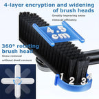 3 In 1 Snow Brush and Ice Scraper for Car Windshield Extendable Snow Removal 360° Pivoting Vehicle Winter Shovel Brush Snow Scraper with Long Handle for Car SUV Trucks (White)