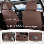 Coverado Front Seat Covers, Luxury Faux Leather Durable Anti-Scratch Cushions, Universal Fit for Cars, SUVs, Pickups, Waterpr