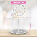 Wawocs Small Pencil Organizer for Desk Acrylic 4 Compartments, Tiny Rotating Art Supply Organizer Kids, Spinning Round Marker