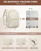 LOVEVOOK Travel Backpack for Women & Men 40L,Airline Approved Carry On Backpack Travel Essential,TSA Carry on Luggage,Waterpr