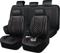 CAR PASS 3D Foam Faux Leather Car Seat Covers Full Set, Red Waterproof Leather Seat Cover for Cars,Luxury Universal Fit for S