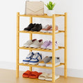 Smiry Shoe Rack, 4 Tier Thick Small Bamboo Shoe Organizer, Stackable Free Standing Wooden Shoe Storage Shelf for Closet, Entr