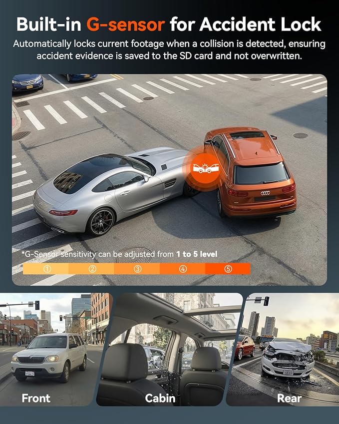 IIWEY 4K Dash Cam 3 Channel, Triple STARVIS 2 Sensors (IMX678 Front, IMX675 Cabin & Rear), 4K+2K+1080P HDR, Night Vision 3.0,
