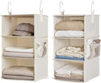 StorageWorks 6-Shelf Closet Organizers, Two 3-Shelf Separable Hanging Shelves for Closet, 12" D x 12" W x 48 ¼"H, Mixing of B