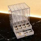 Greenfeather Jewelry Organizer with 7 Removable Drawers, Clear Acrylic Jewelry Box with 40 Necklace Hooks, 120 Pairs of Earri