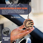 Handmade Wood Car Air Freshener — American Flag Designed Refillable Essential Oil Diffuser — Long Lasting diAquatoria Fragran