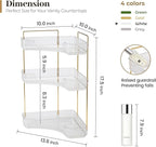 Aveniee Corner Bathroom Counter Organizer, Bathroom Countertop Shelf Makeup Storage, Clear Perfume Tray Holder (3 Tiers, Whit