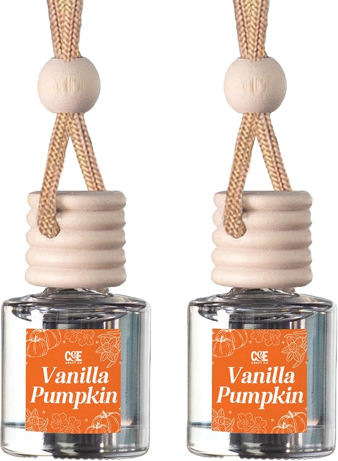 C&E Craft Co Hanging Car Air Freshener Diffuser 2 Pack, Long Lasting Fragrance Oil Car Freshener, Glass Bottle Auto Air Fresh