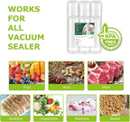 Bonsenkitchen Vacuum Sealer Rolls Bags, 6 Pack 3 Rolls 11" x 20' + 3 Rolls 8" x 20' Commercial Grade BPA Free Bag Rolls, Dura