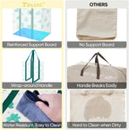 BALEINE 4 PK Grocery Bags Reusable Shopping Bags with Reinforced Bottom, Heavy Duty Foldable Tote Bags (Clover)