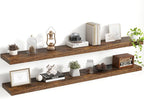 55 Inch Floating Shelves, 8 Inch Deep Floating Shelves for Wall, Hanging Shelf with Invisible Brackets, Deep Shelves for Bath