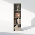 Furinno Reed Corner Shelf, 4-Tier Corner Bookshelf, Book Shelf, Corner Shelves, Storage Rack, for Organization and Storage, H
