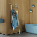 2 Pack Blanket Ladder Decorative Towel Rack Holder for Bathroom, Wall Leaning Metal Drying Quilt Stand for Living Room Bedroo
