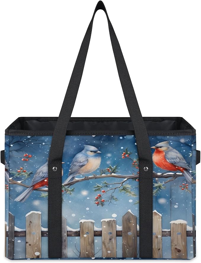 Reusable Grocery Bags Heavy Duty Shopping Bags Foldable Large Tote Bags with Long Handles & Hard Bottom