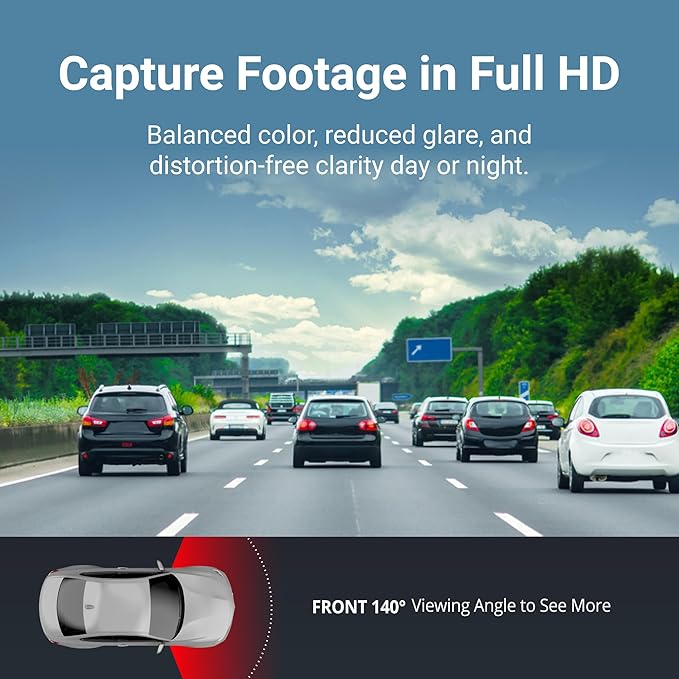 Thinkware F70 PRO Dash Cam 1080P FHD, Wi-Fi Car Camera, 140° Wide Angle, Super Night Vision, Smart Parking Mode, G-Sensor, In