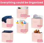 Criusia Storage Cubes- 11 Inch Cube Storage Bins for Organizing Shelves - Nursery Closet Organization Bins for Clothes Blanke
