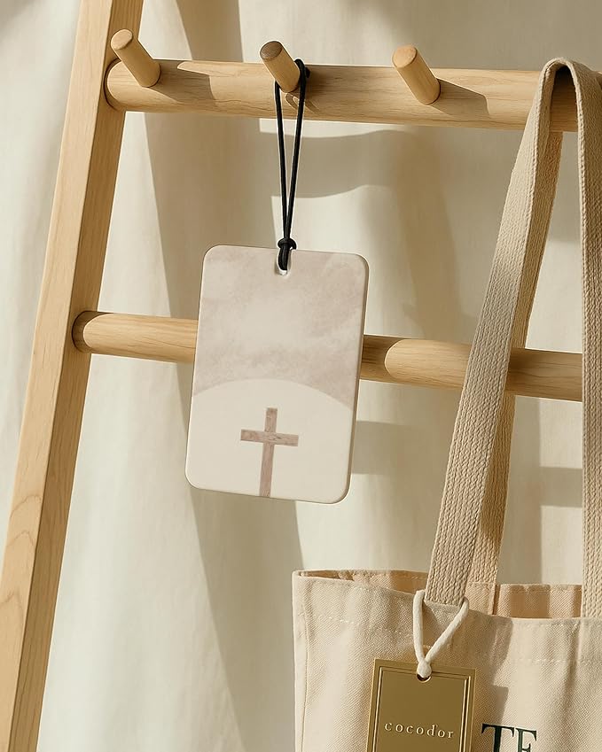 Boho Christian Jesus Air Freshener 4 Pcs, Inspirational Christian Bible Verse Hanging Air Freshener for Cars Closet Drawer Bo