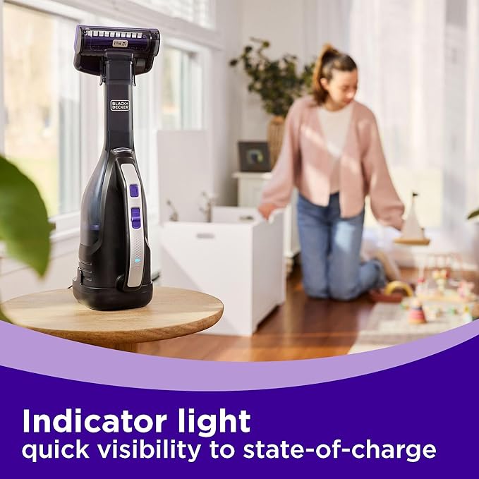 BLACK+DECKER dustbuster Reveal Pet Hair Vacuum, Hand Held Vacuum Cordless Portable for Home and Car, Rechargeable, LED Light,