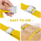 Riakrum 15 Pack 16 Feet Lashing Straps Adjustable Kayaks Tie Down Cam Buckle Straps with Buckles up to 250lbs for Cargo, Luggage, Motorcycles, Truck, Car Roof Rack, Sup Surfboard(Yellow)