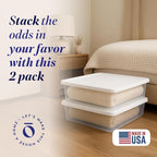 HOMZ 2-Pack Snaplock, Small Clear Plastic Storage Organizer Bins w/ Lids, 28 Quart, White - Stackable Container Boxes for Bed