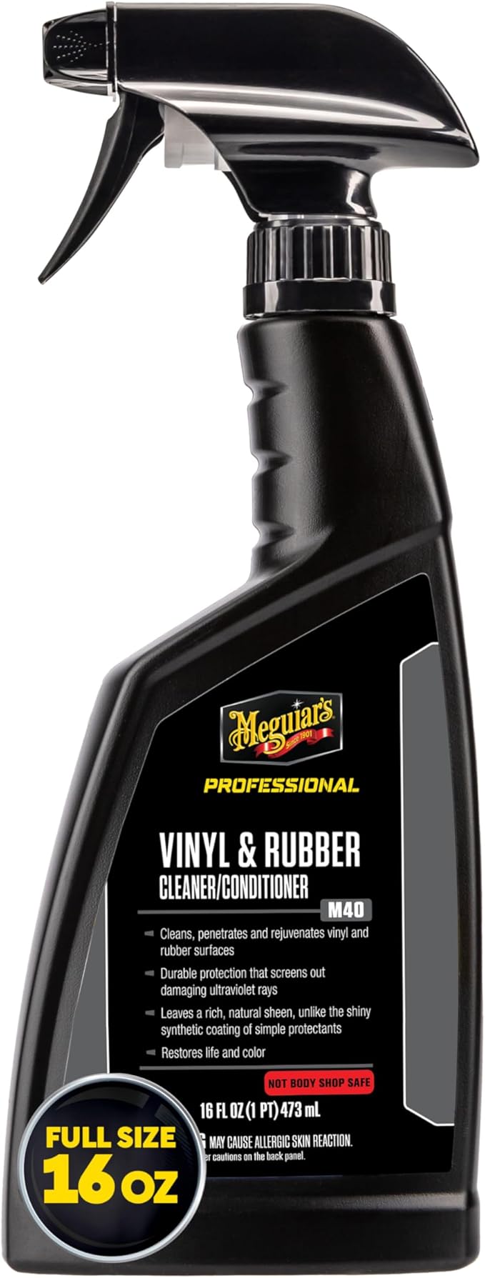 Meguiar's M40 Mirror Glaze Vinyl and Rubber Cleaner and Conditioner M4016, Screens Out UV Rays and Leaves Behind a Natural Sh